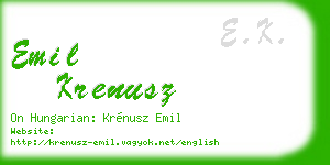 emil krenusz business card