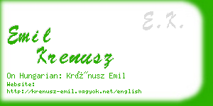 emil krenusz business card